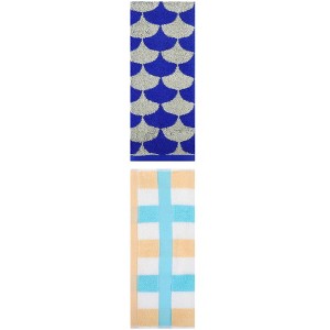 REGALWOVEN Geometric Cotton Soft Absorbent Decorative Hand Towel Set for Bathroom 13" x 29" 2 Pcs - 1 of 4