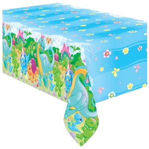 Treasures Gifted Girl Dinosaur Tablecloth - Girl Dinosaur Party Supplies - 2 Pack - 1 of 1