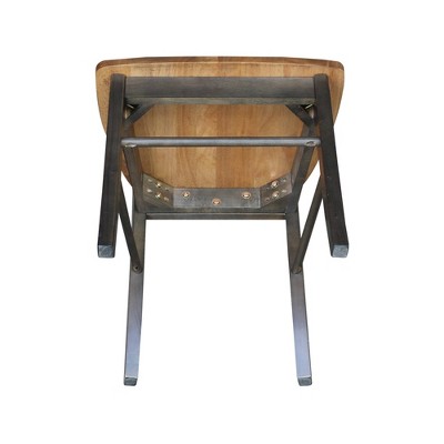 Black Cross Back Solid Wood Side Chair Set