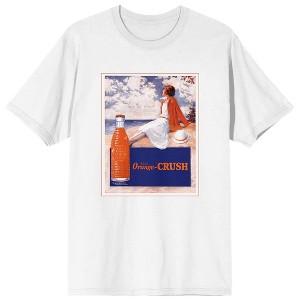 Orange Crush Woman On Seashore Men's White T-shirt - 1 of 3