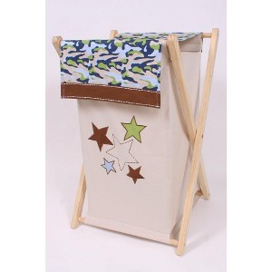 Bacati - Camo Air Laundry Hamper with Wooden Frame - 1 of 4