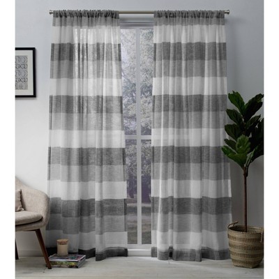 Set of 2 Bern Rod Pocket Window Curtain Panels Exclusive Home