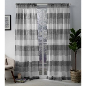Set of 2 Bern Rod Pocket Window Curtain Panels Exclusive Home - 1 of 4