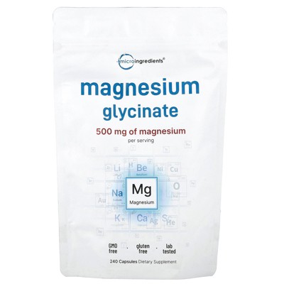 Micro Ingredients Magnesium Glycinate, 240 Capsules (166 mg per Capsule)