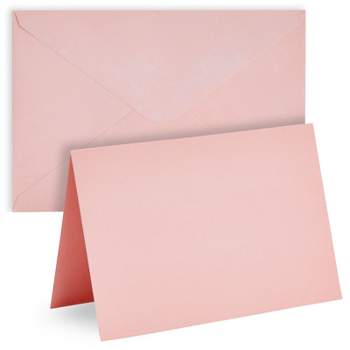 Paper Junkie 48 Pack Pink Blank Cards and Envelopes, 4x6 Printable Greeting Cards for Baby Showers, Thank You Notes, Wedding Invitations, Birthdays