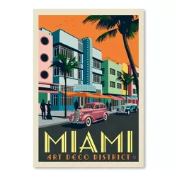 Americanflat - Usa Miami Art Deco District by Anderson Design Group - 24"x36" Poster Art Print