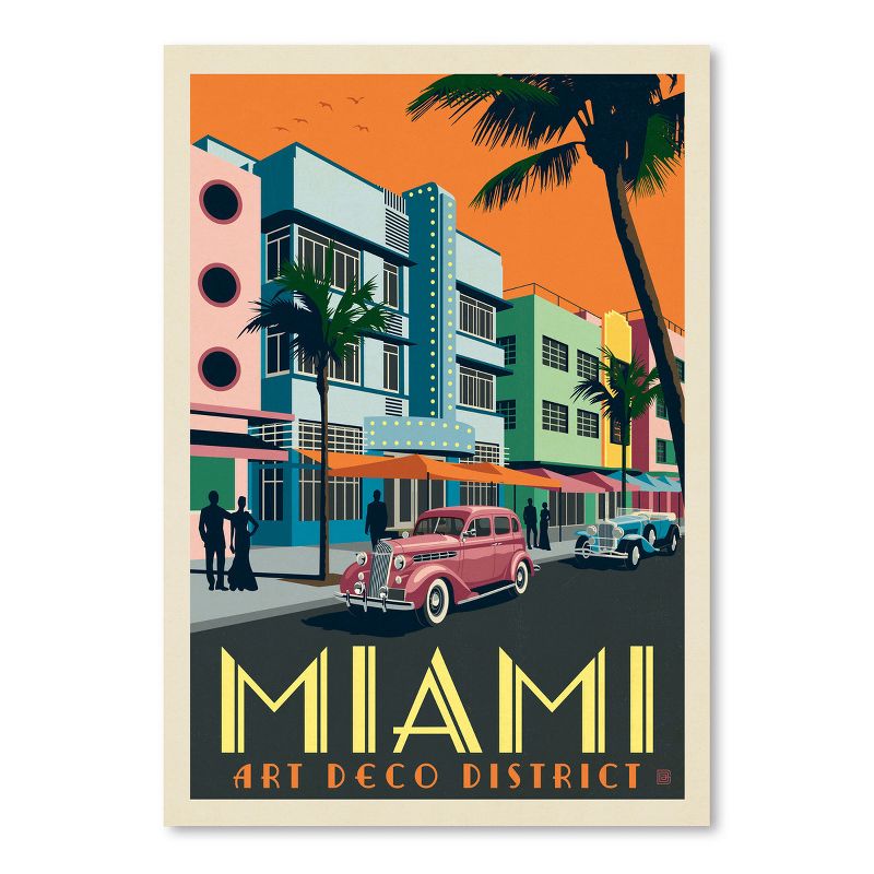 Americanflat Vintage Architecture Usa Miami Art Deco District By Anderson Design Group Poster, 1 of 6