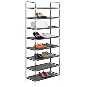 vidaXL Shoe Rack Black Metal Standard Shoe Rack Rectangular - Black 23.6" x 11" x 55.1" - 1 of 4