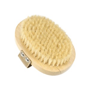 Unique Bargains Bathroom Oval Bath Brush 3.82"x2.48" Yellow 1 Pc - 1 of 4