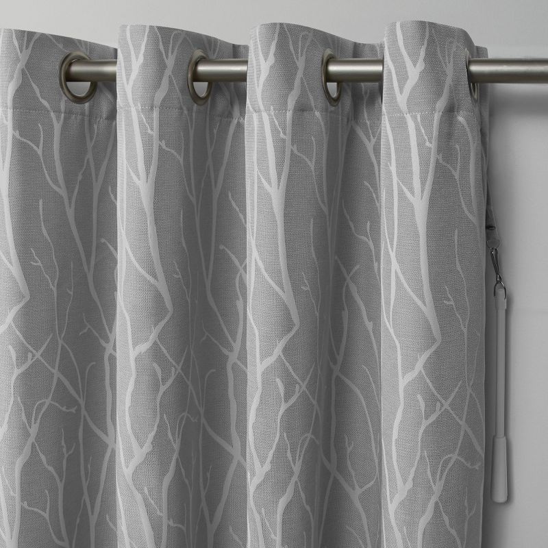 Forest Hill Patio Woven Blackout Grommet Top Single Curtain Panel - Exclusive Home, 4 of 9