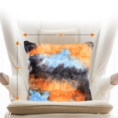 Multicolored Faux Fur 18" x 18" Throw Pillow Set