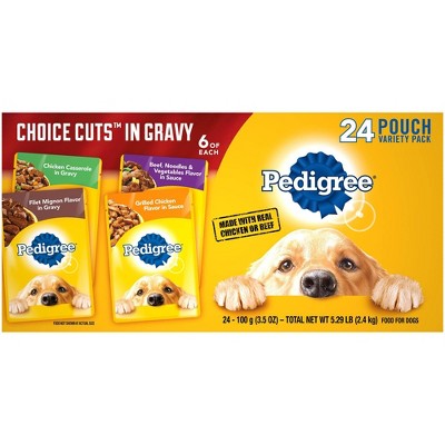 Pedigree Pouch Choice Cuts In Gravy Wet Dog Food - 3.5oz/24ct Variety Pack