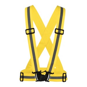 Unique Bargains Reflective Vest Adjustable 360 Degree High Visibility Safety Vest for Cycling Running Walking - 1 of 4