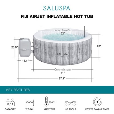 Bestway Fiji Gray Round Inflatable Hot Tub with AirJets