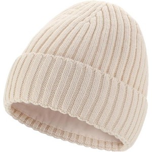 ZUPPAD Adult General Sizing Fleece Lined Cuffed Beanie Hat for Men Women Knitted Winter Wool Beanies Skull Cap Warm Watch Hats 1 Pack - 1 of 4