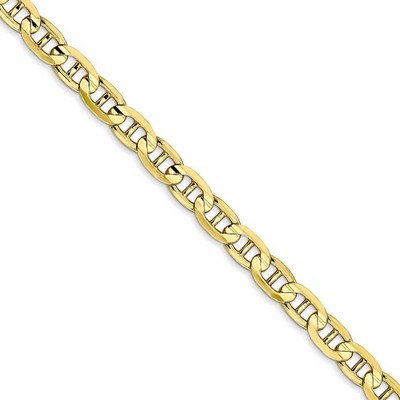 Black Bow Jewelry 4.5mm 10k Yellow Gold Concave Anchor Chain Necklace
