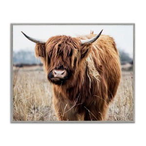 Stupell Industries Grazing Longhorn Cattle Farmland Animal Portrait Black Framed Giclee Art - 1 of 4