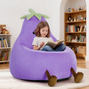 AZL1 Life Concept 31" Eggplant-Shaped Mini Sofa Chair, Sofa with Washable Cover for Living Room, Playroom, Kid Gift Soft, 30.3"*31.1"*27.5" - 1 of 4