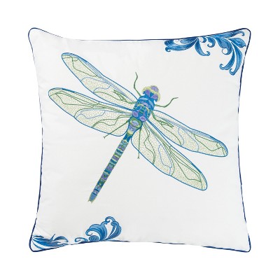 RightSide Designs Blue Dragonfly Indoor/Outdoor Throw Pillow