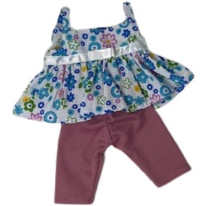 Doll Clothes Superstore Handmade Floral Sundress with Tights – Fits 14-15 Inch Baby Dolls - 1 of 4