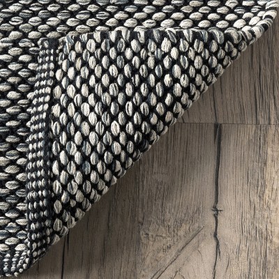 Handcrafted Gray Cotton Artisanal Area Rug 31"x7"
