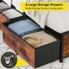 Queen Bed Frame with 6 Storage Drawers Metal Platform Bed Frame with 2-Tier Storage Headboard LED Built in Charging Station No Box Spring Needed - 4 of 4