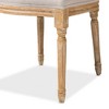 Cadencia French Vintage Cottage Weathered Oak & Beige Linen Chair - Baxton Studio: No Assembly, Solid Hardwood - 4 of 4