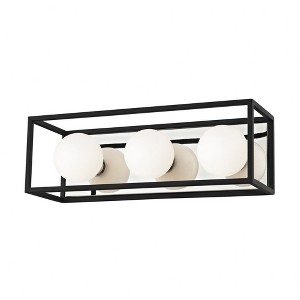 Mitzi Aira 3 - Light Vanity in  Polished Nickel/Black White Shade - 1 of 2