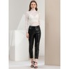 Allegra K Women's See-Through Long Sleeve Turtleneck Sheer Floral Lace Blouse - 3 of 4