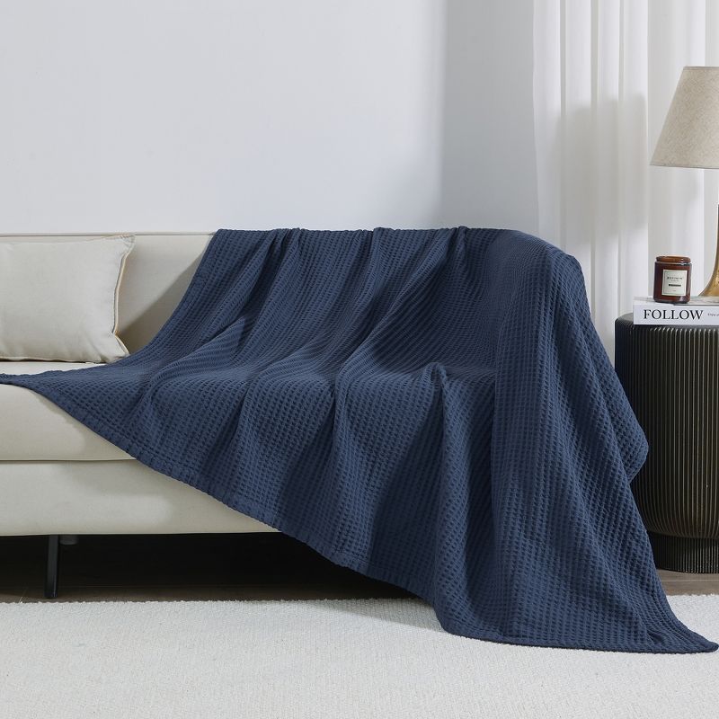 Cotton Super Soft All-Season Waffle Weave Knit Blanket - Great Bay Home, 3 of 8