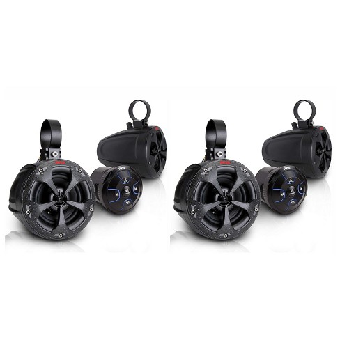 Waterproof and Weather Resistant Outdoor Audio Subwoofer Stereo Sound System with 1000 Watt Power and Poly Mica Cone and Butyl Rubber Surround 1 Pair PLMRBS10 Pyle 10 Inch Amplified Marine Speaker 