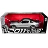 2011 Shelby GT500 Ingot Silver Metallic with Black Stripes 1/18 Diecast Model Car by Greenlight - 3 of 3
