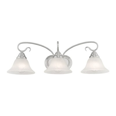 Coronado Brushed Nickel 3-Light Vanity with White Alabaster Glass