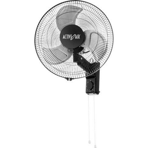 NEW US 16 3-Speed Oscillating Wall-Mount Fan, Adjustable Tilt
