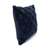 20"x20" Oversize Tufted Diagonal Square Throw Pillow Navy Blue - Lush Décor: Cotton, Indoor, Zipper Closure - 2 of 3