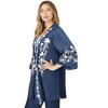 Roaman's Women's Plus Size Embroidered Chambray Duster - 4 of 4