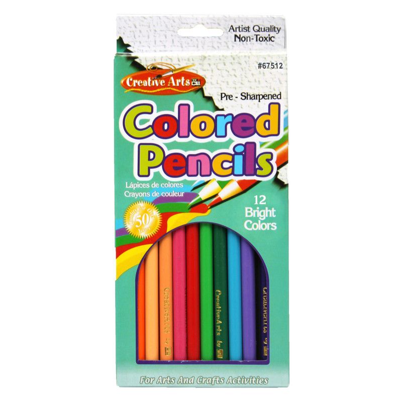 Charles Leonard Pre-Sharpened Colored Pencils, Assorted Colors, 7 Inches, Pack of 12, 1 of 2