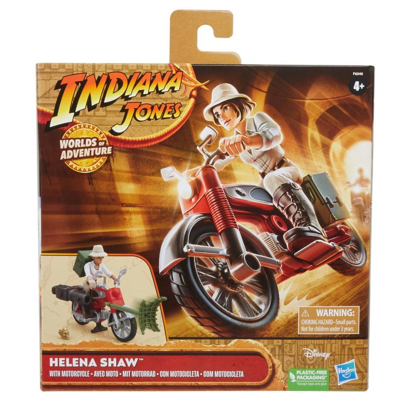 Hasbro Indiana Jones: Worlds of Adventure Helena Shaw with Motorcycle Action Figure, 1 of 11