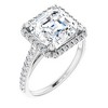 Pompeii3 4 1/2Ct Asscher Cut Moissanite & Diamond Halo Engagement Ring in 10k Gold - 2 of 4