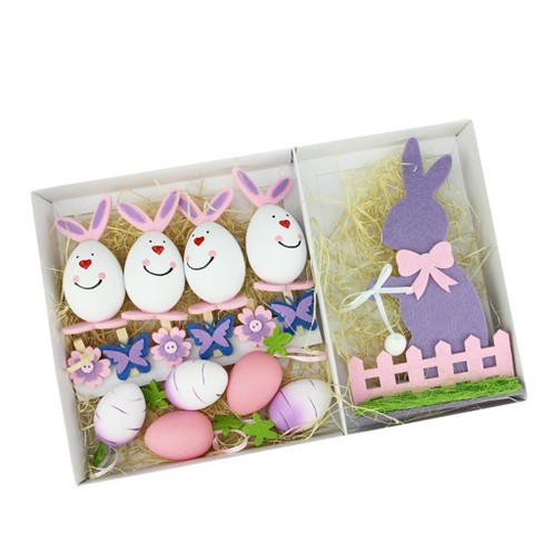 Northlight 16ct Egg Flower And Bunny Easter Spring Decorations