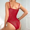 Women's Sexy Floral Sheer Corset Bodysuit Spaghetti Strap Cami Tops - 4 of 4