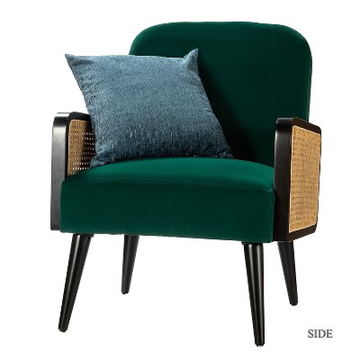 Flavio Mordern Rattan Upholstered Accent Chair Armchair  | Karat Home