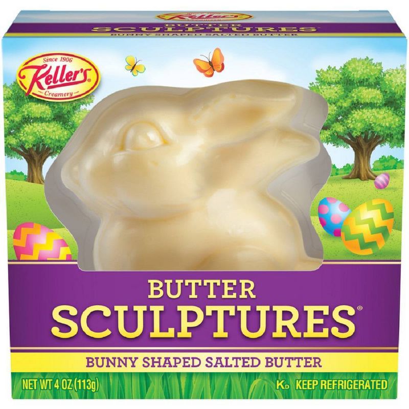 Keller&#39;s Bunny Shaped Salted Butter Sculpture - 4oz, 1 of 6