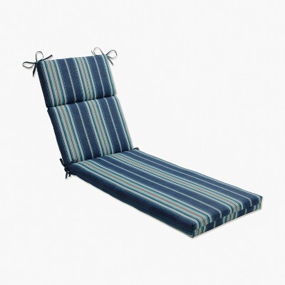 72.5" x 21" Outdoor/Indoor Chaise Lounge Cushion Terrace Caribe Blue - Pillow Perfect: Weather-Resistant, Fade-Resistant, Reversible Design