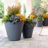 Crescent Garden Fold Eco-Friendly Plastic Round Planter Pot Gray 18"x16.7" - 3 of 4
