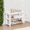 Shoe Rack Bench, 3-Tier Bamboo Shoe Storage Organizer, Entryway Bench, Holds Up to 286 lb, 11.3 x 27.6 x 17.8 Inches, for Entryway Bathroom Bedroom - 4 of 4