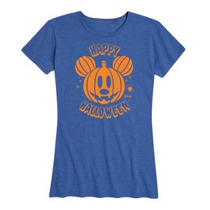 Women's - Disney - Mickey's Pumpkin Short Sleeve Graphic T-Shirt - 1 of 4