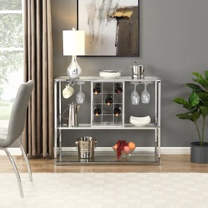 Chrome Wine Rack with 3 Tempered Shelves - 1 of 4