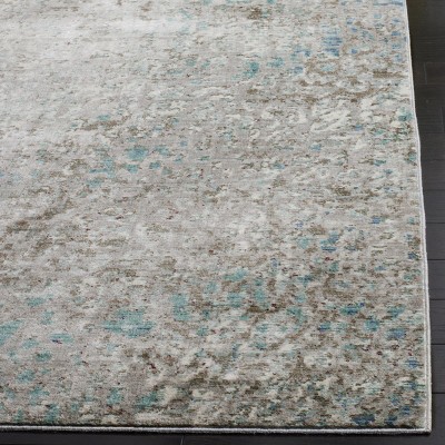 Mystique Gray and Light Blue Abstract Synthetic Area Rug
