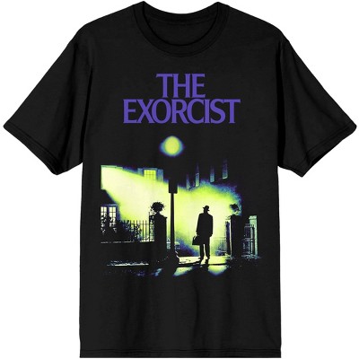 The Exorcist Horror Movie Cover Art Men's Black Graphic Tee Shirt